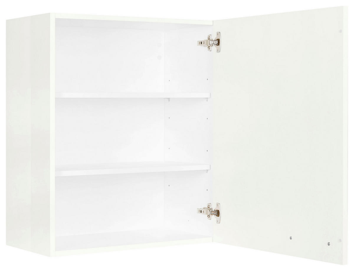 KÜCHENOBERSCHRANK 60/72/35 cm  in Weiß Hochglanz  - Edelstahlfarben/Weiß Hochglanz, MODERN, Holzwerkstoff (60/72/35cm) - Nobilia