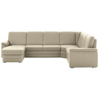 WOHNLANDSCHAFT  in Chenille Sandfarben  - Sandfarben/Alufarben, KONVENTIONELL, Holz/Textil (160/329/235cm) - Beldomo Comfort