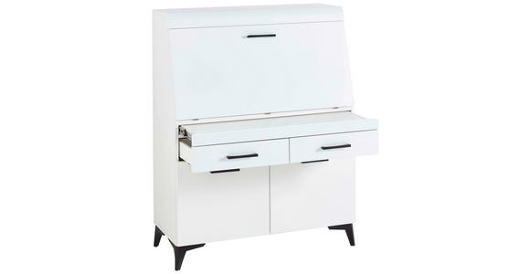 SEKRETÄR  Kabeldurchlass, Stauraum  - Schwarz/Weiß, Trend, Holzwerkstoff/Kunststoff (98/124/42cm) - Carryhome