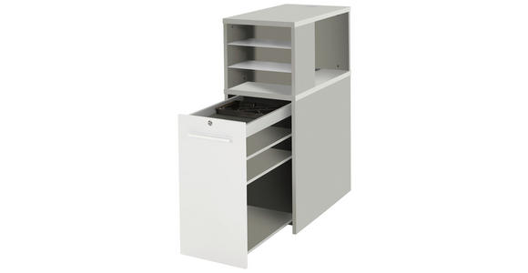 ANSTELLCONTAINER 43,8/115/80 cm - Platinfarben/Silberfarben, KONVENTIONELL, Glas/Holzwerkstoff (43,8/115/80cm) - Voleo