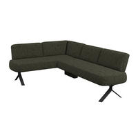 ECKBANK 176/248 cm Webstoff Grün   - Schwarz/Grün, MODERN, Textil/Metall (176/248cm) - Livetastic