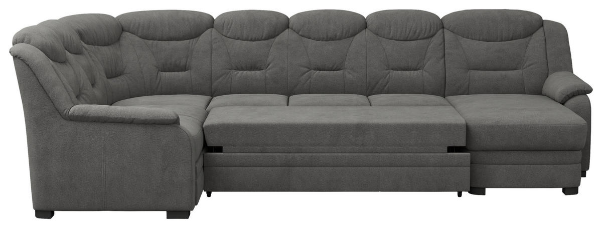 WOHNLANDSCHAFT  in Chenille Anthrazit  - Anthrazit/Schwarz, Basics, Kunststoff/Textil (211/330/162cm) - MID.YOU