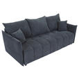 SCHLAFSOFA Plüsch Anthrazit  inkl. Zierkissen, Rückenkissen, Bettkasten, Schlaffunktion, Rücken echt, Liegefläche im Originalstoff  - Anthrazit/Schwarz, KONVENTIONELL, Kunststoff/Textil (200/73/105cm) - Carryhome
