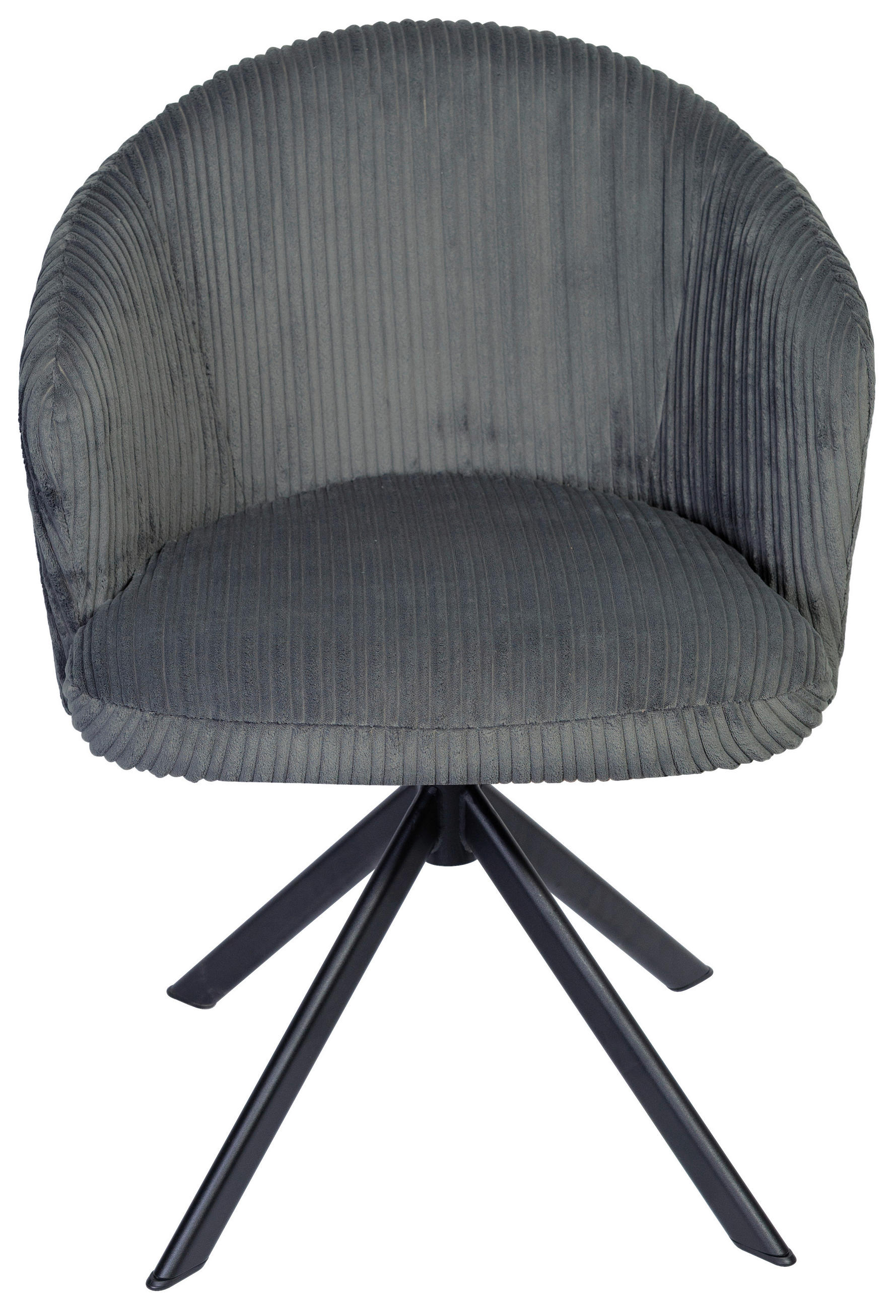 ARMLEHNSTUHL  in Schmiedeeisen Feincord  - Dunkelgrau/Schwarz, KONVENTIONELL, Textil/Metall (61/82/59cm) - Stylife