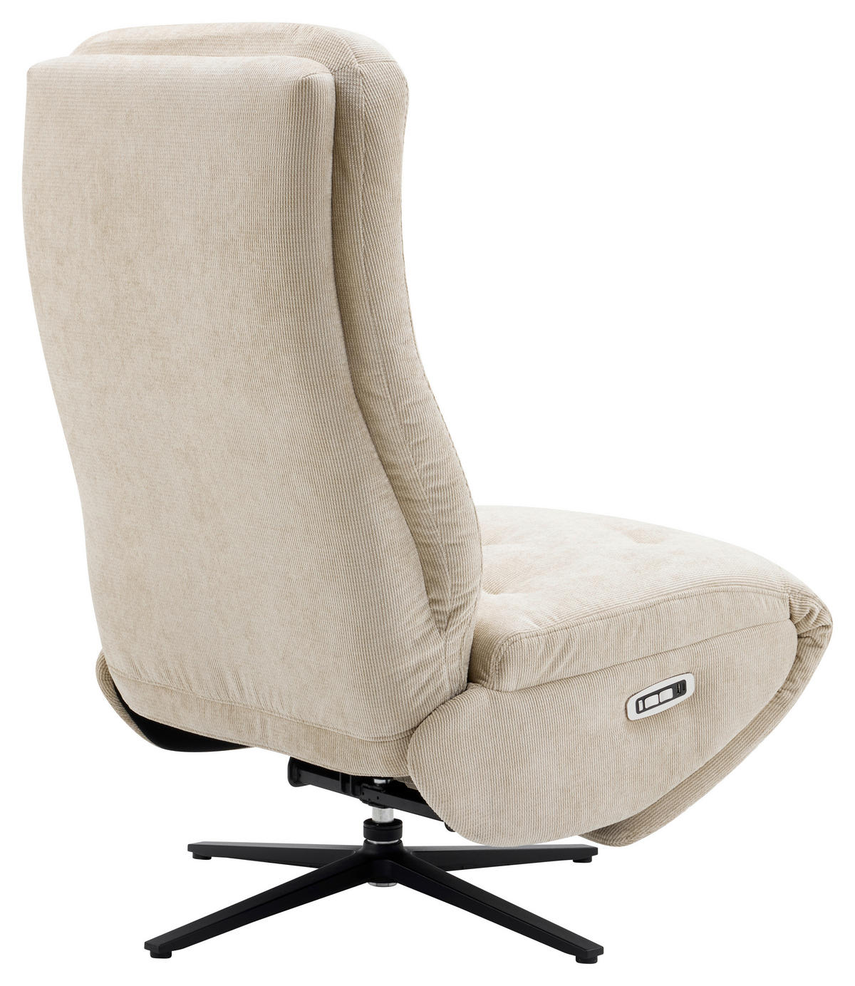 RELAXSESSEL NORA Webstoff    - Beige/Schwarz, Design, Textil/Metall (68/113/84cm) - Livetastic