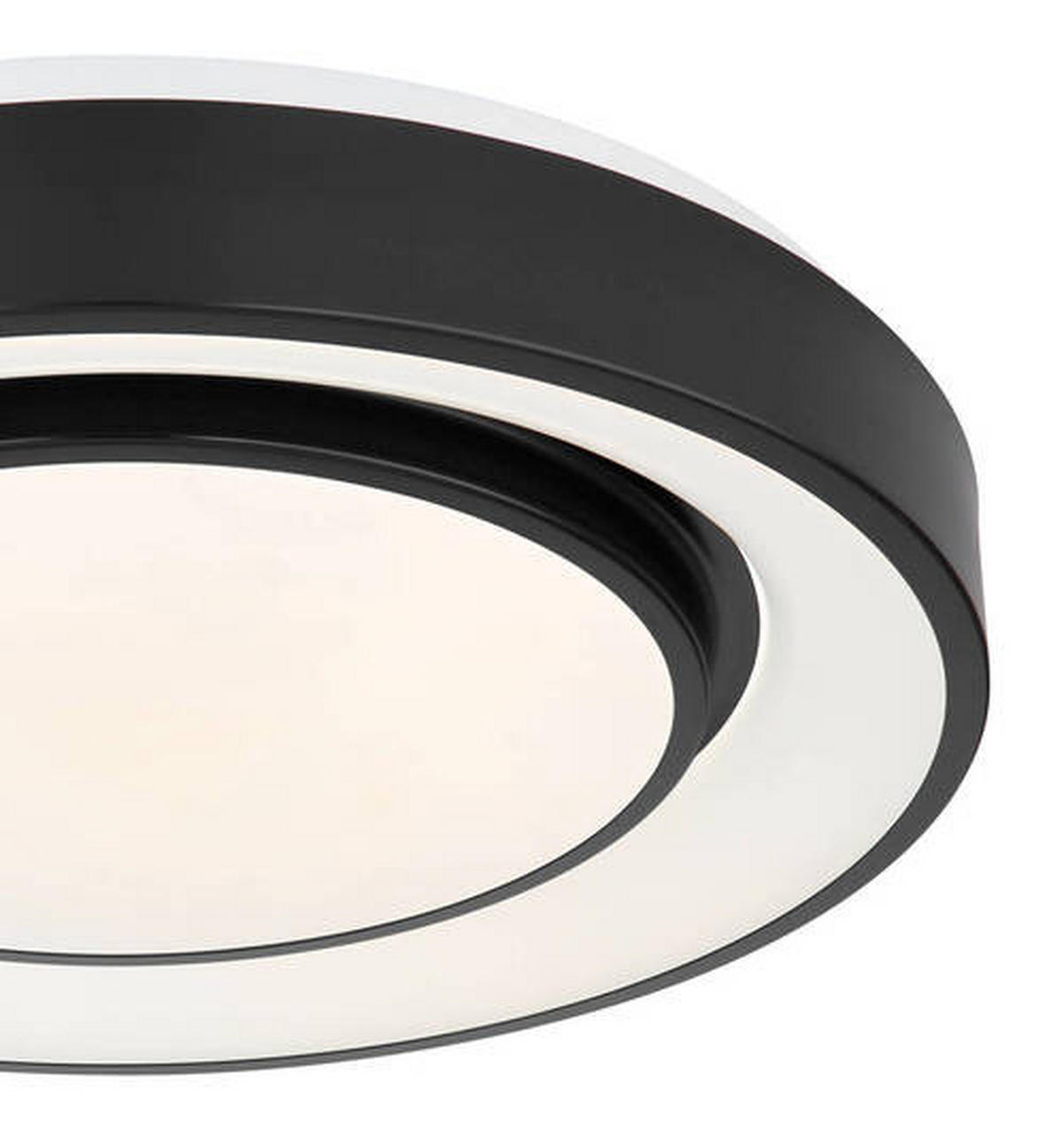 LED-DECKENLEUCHTE  38/7.5 cm    - Opal/Schwarz, Design, Kunststoff/Metall (38/7.5cm) - Globo