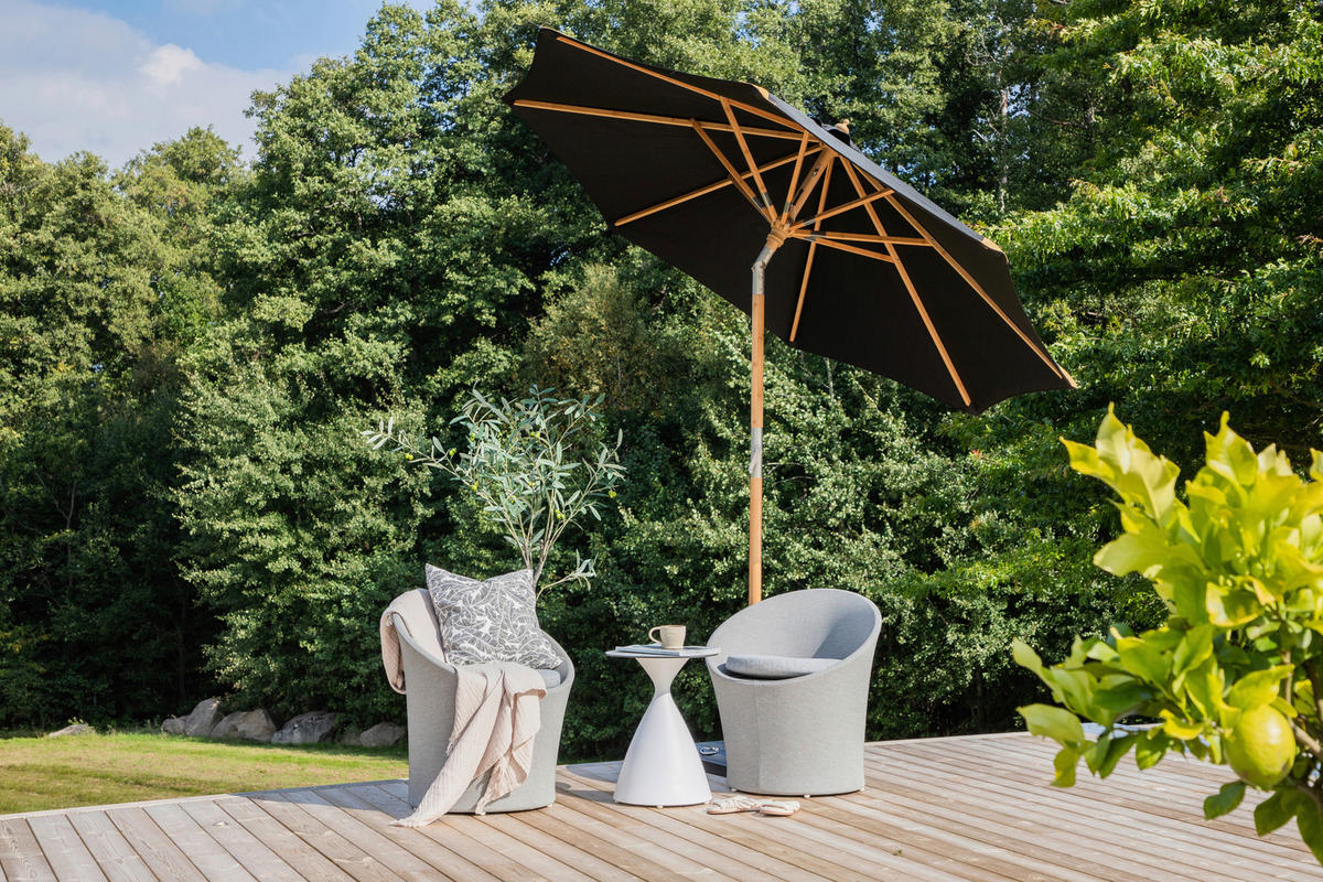 SONNENSCHIRM 270 cm  - Schwarz, KONVENTIONELL (270/250cm) - Gardenson