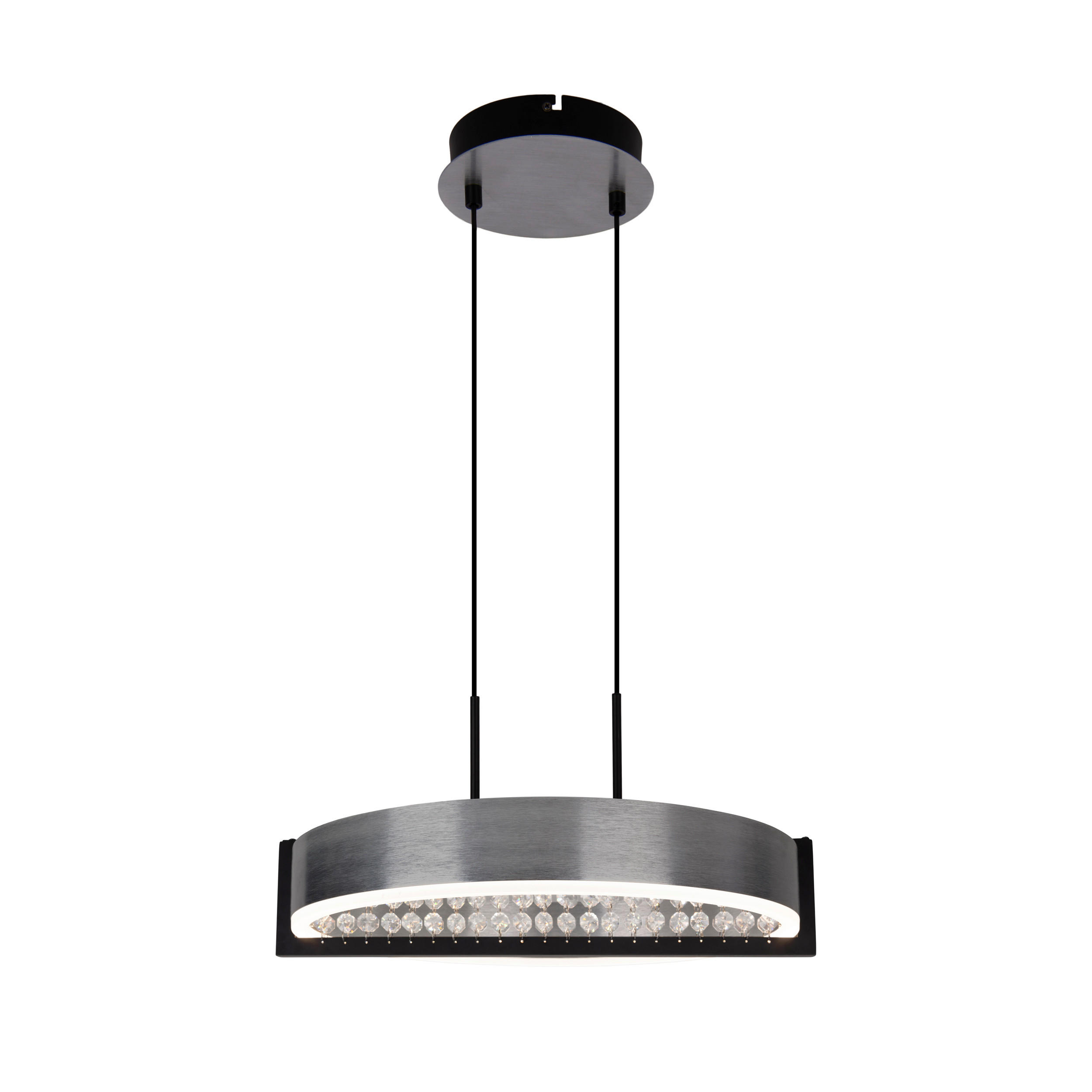 Thumbnail - Näve Led-Pendelleuchte Yvaris, Schwarz, Chrom, Metall, Kunststoff, rund,rund, 50x120x53.2 cm, Farben fixierbar, Lampen &...