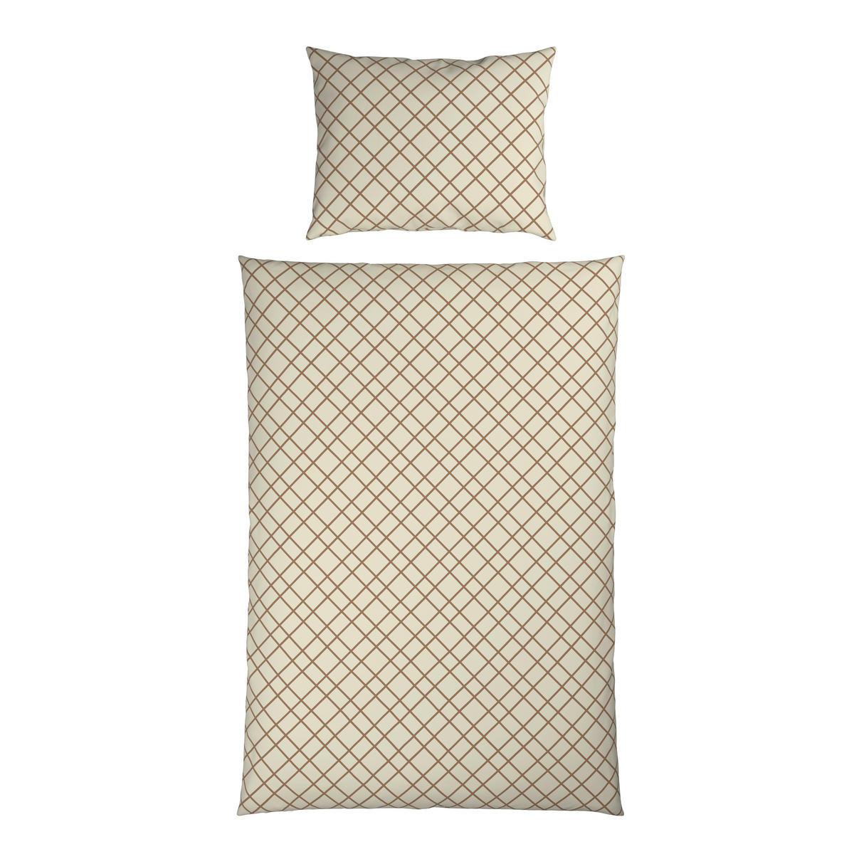 POSTEĽNÁ BIELIZEŇ, flanel, hnedá, krémová, 140/200 cm - hnedá/krémová, Konventionell, textil (140/200cm) - Esposa