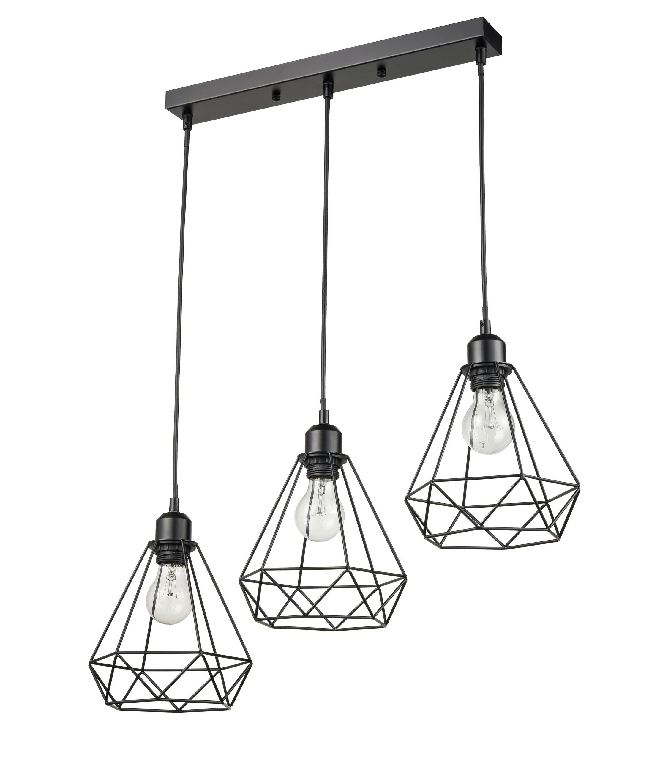 HÄNGELEUCHTE 60/15/60 cm  - Schwarz, Trend, Metall (60/15/60cm) - Marama