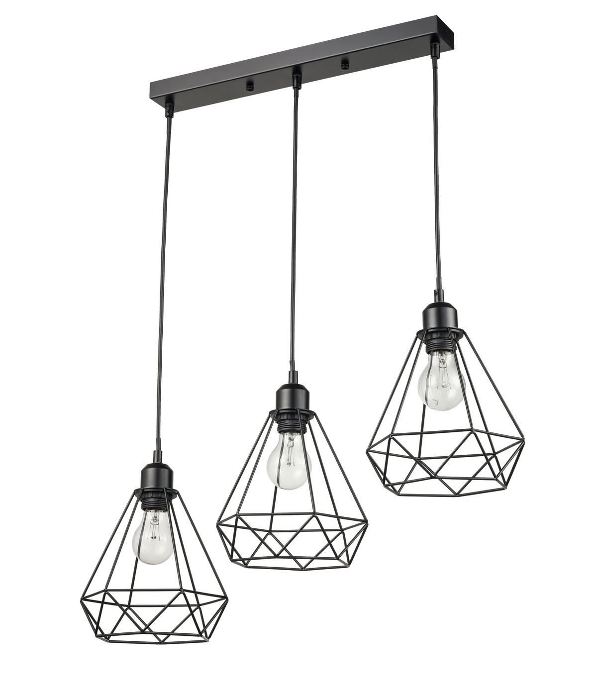 HÄNGELEUCHTE 60/15/60 cm  - Schwarz, Trend, Metall (60/15/60cm) - Marama