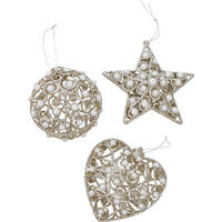 DEKORATIVNI OBESEK - zlate barve, Basics, umetna masa (10cm) - X-Mas