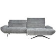 ECKSOFA  in Chenille Grau  280/170-195 cm  - Schwarz/Grau, Design, Textil/Metall (280/170-195cm) - Dieter Knoll