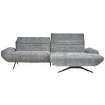 ECKSOFA inkl. Funktionen Grau Chenille  - Schwarz/Grau, Design, Textil/Metall (280/170-195cm) - Dieter Knoll