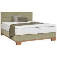 BOXSPRINGBETT 200/200 cm  in Grün, Eichefarben  - Eichefarben/Grün, Natur, Holz/Textil (200/200cm) - Valnatura