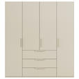DREHTÜRENSCHRANK 201/223/61 cm,  in Champagner, 4-türig  - Champagner, Basics, Holzwerkstoff/Metall (201/223/61cm) - Novel
