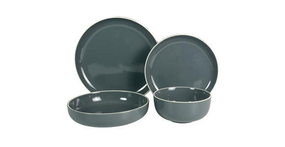 KOMBISERVICE Bastia azzurro 16-teilig  - Blau, Trend, Keramik - Novel