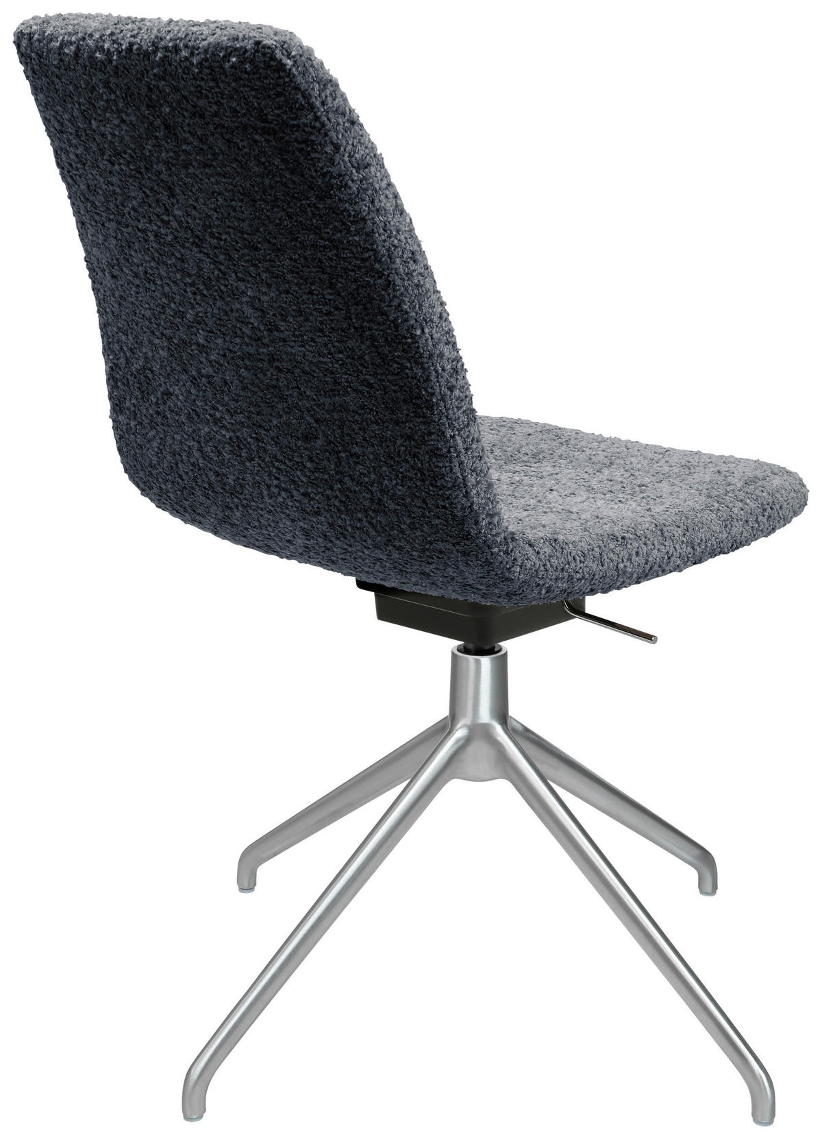 STUHL  in Aluminium Bouclé  - Dunkelgrau/Alufarben, Design, Textil/Metall (46/81,5-84,5/55cm) - Johann Jakob