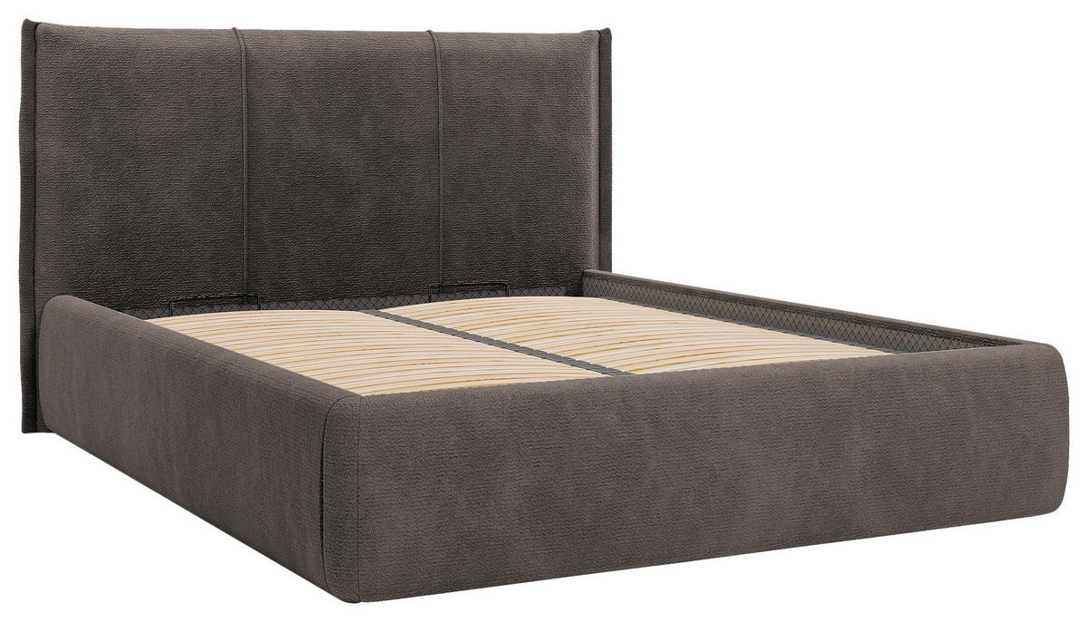 POLSTERBETT Lattenrost, Bettkasten 180/200 cm  in Braun  - Schwarz/Braun, MODERN, Holz/Kunststoff (180/200cm) - MID.YOU
