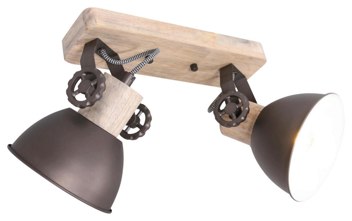 DECKENSPOTS - Anthrazit, Trend, Holz/Metall (32/19/17cm)