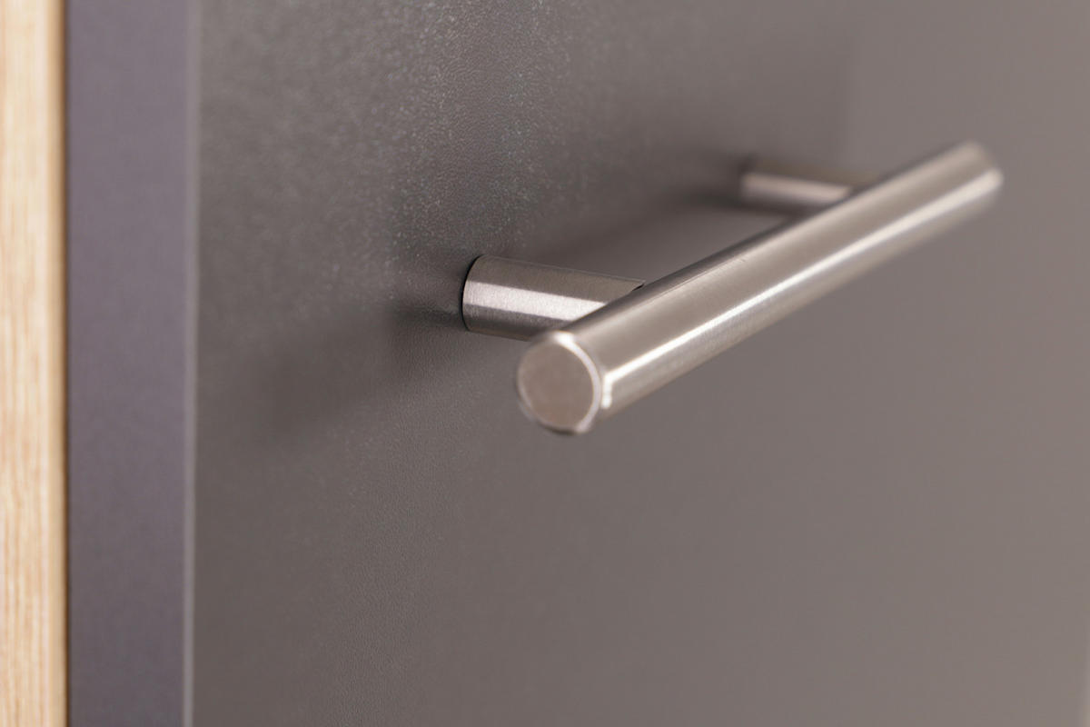 SPÜLENUNTERSCHRANK 50/84,8/60 cm  in Grau, Eichefarben  - Eichefarben/Silberfarben, Basics, Holzwerkstoff/Metall (50/84,8/60cm) - Respekta