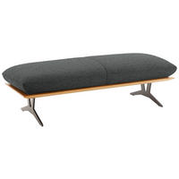 HOCKERBANKHolz, Textil Graubraun  - Graubraun/Schwarz, Design, Holz/Textil (150/43/60cm) - Dieter Knoll