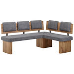ECKBANK 165/125 cm beflockt Grau, Eichefarben   - Eichefarben/Grau, KONVENTIONELL, Textil (165/125cm) - Cantus