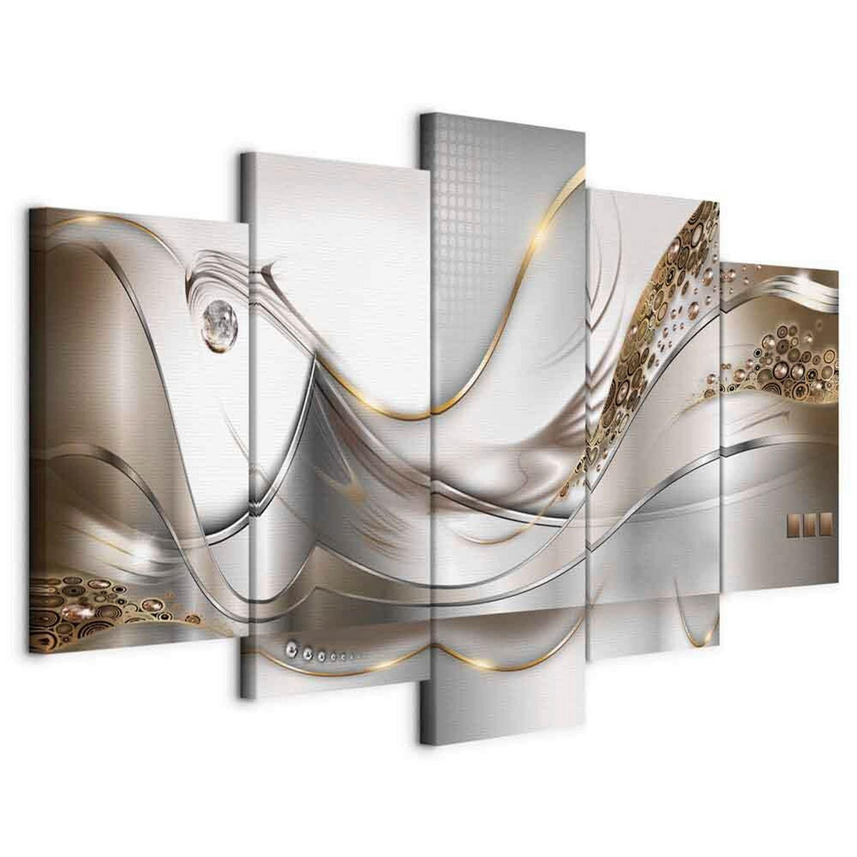 LEINWANDBILD Abstraktes 100/50/1,2 cm  - Silberfarben/Goldfarben, Basics, Holzwerkstoff/Textil (100/50/1,2cm) - artgeist