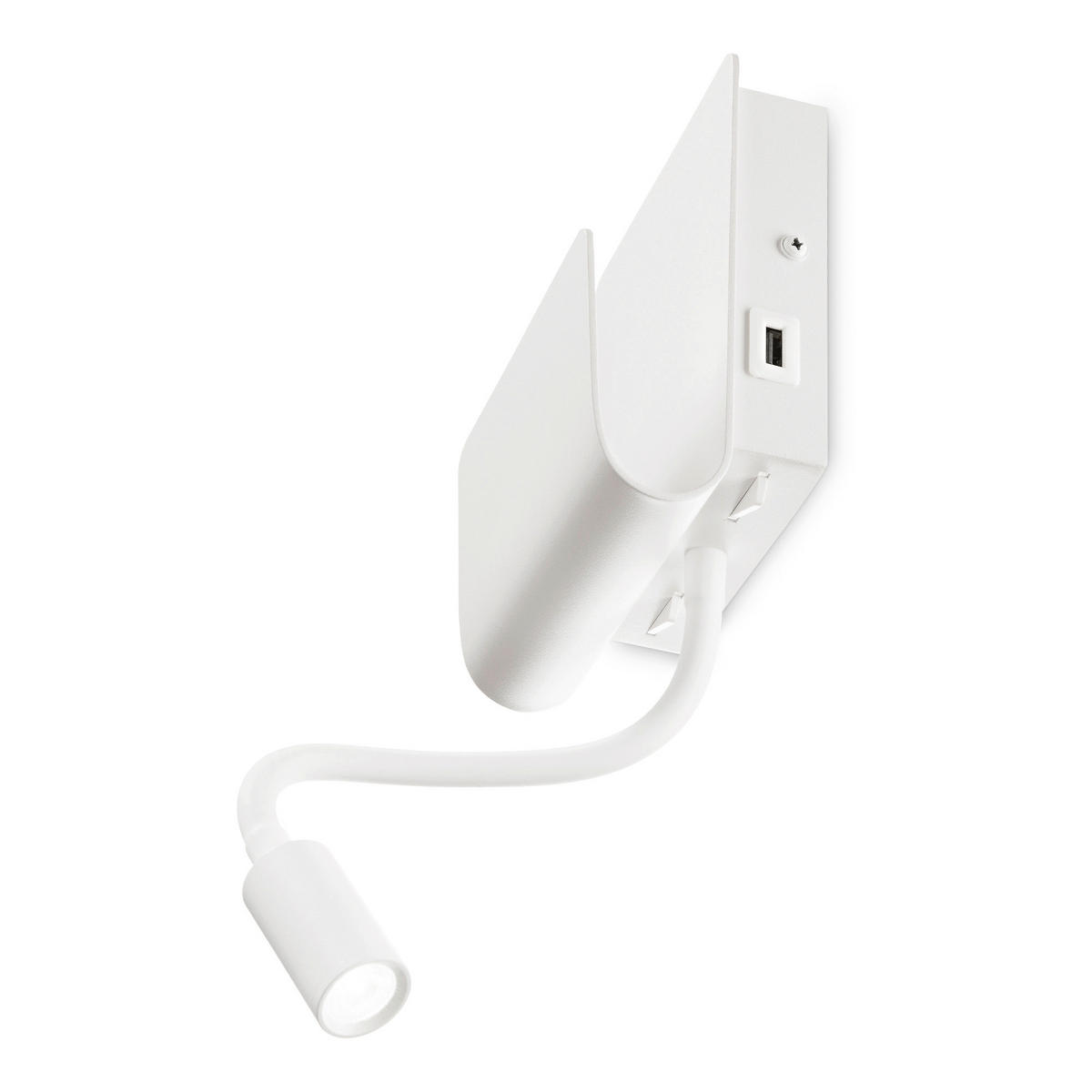 LED-WANDLEUCHTE Probe Bianco 13/13,5/23,5 cm   - Weiß, Design, Metall (13/13,5/23,5cm) - Ideal Lux