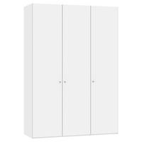 DREHTÜRENSCHRANK Weiss  - Weiss/Silberfarben, Design, Glas/Holzwerkstoff (153/220/59cm) - Jutzler