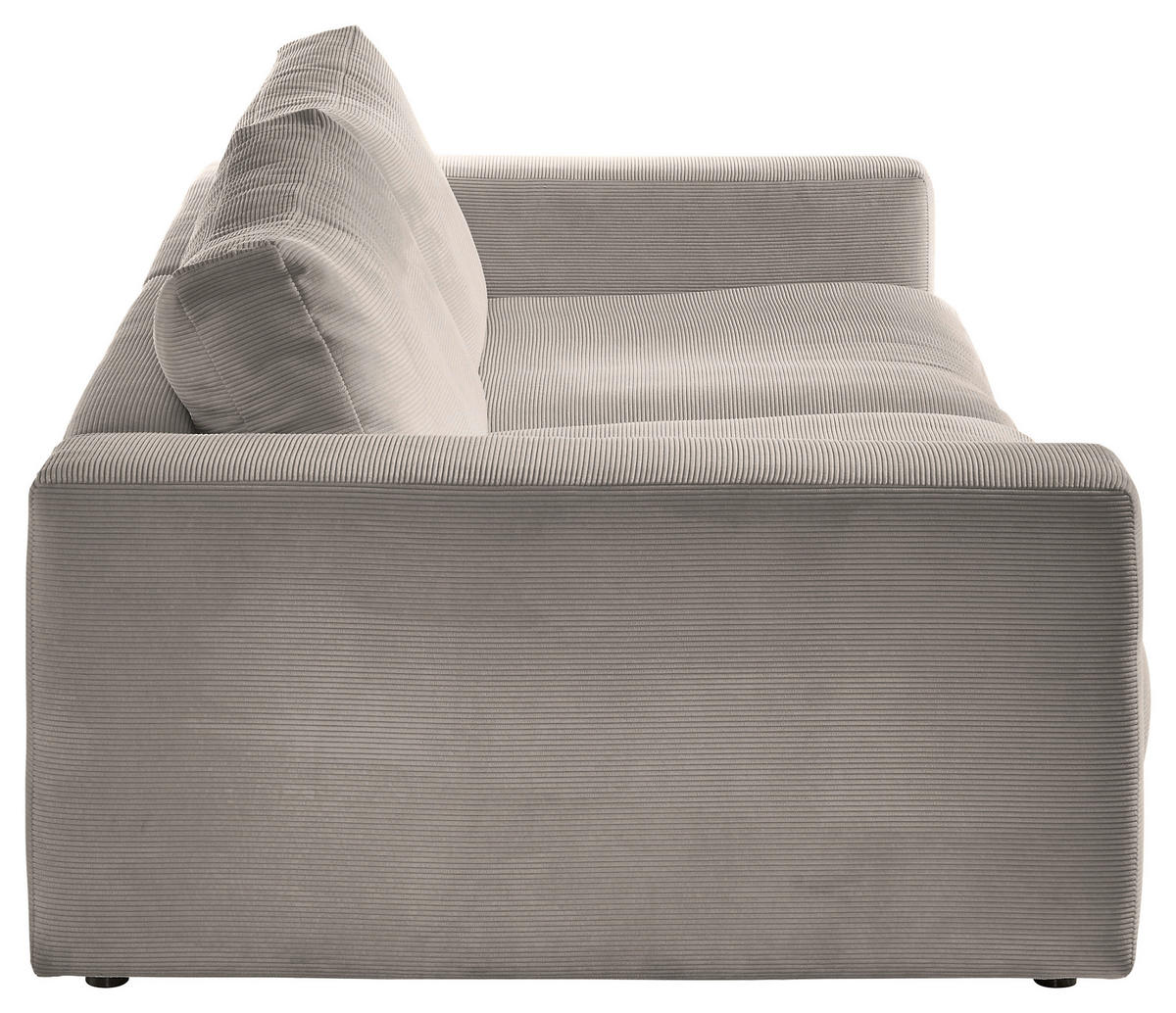 3-SITZER-SOFA in Feincord Beige  - Beige/Schwarz, Design, Kunststoff/Textil (290/86/127cm) - Lomoco