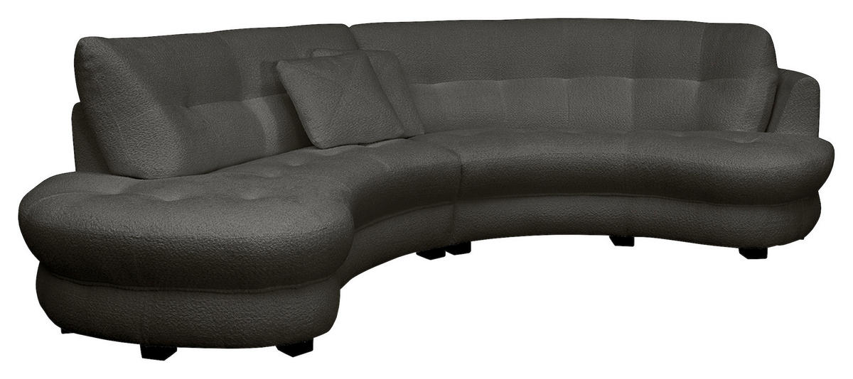 ECKSOFA in Bouclé Anthrazit  - Weiss/Anthrazit, Design, Kunststoff/Textil (113/300cm) - Livetastic