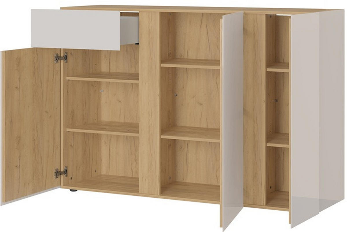 SIDEBOARD  152/103/42 cm 1 Schublade(n)  - Kaschmir/Eichefarben, KONVENTIONELL, Glas/Holzwerkstoff (152/103/42cm)