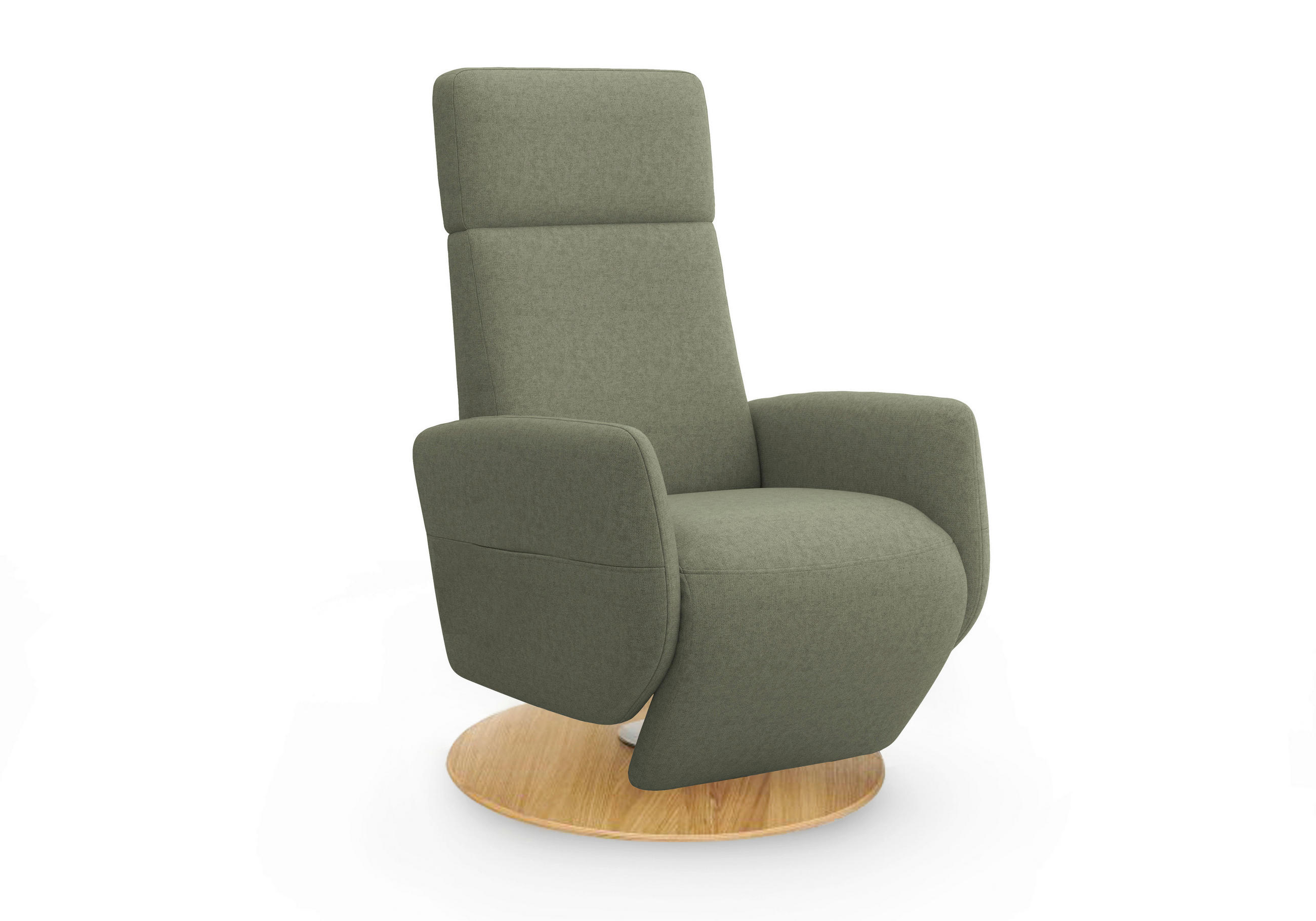 RELAXSESSEL in Textil Olivgrün  - Eichefarben/Olivgrün, KONVENTIONELL, Holz/Textil (71/110/82cm) - Sit & More