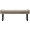 HOCKERBANK 160/49/49 cm Webstoff Schwarz, Taupe  - Taupe/Schwarz, Design, Textil/Metall (160/49/49cm) - Novel
