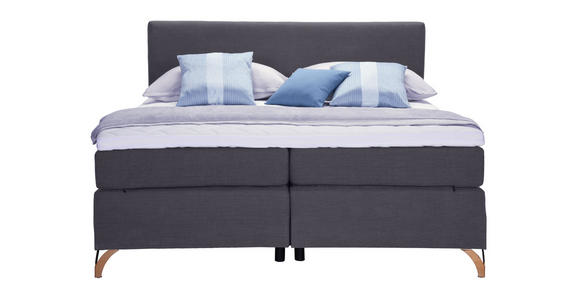 BOXSPRINGBETT 180/200 cm  in Anthrazit  - Anthrazit/Kupferfarben, KONVENTIONELL, Textil/Metall (180/200cm) - Esposa