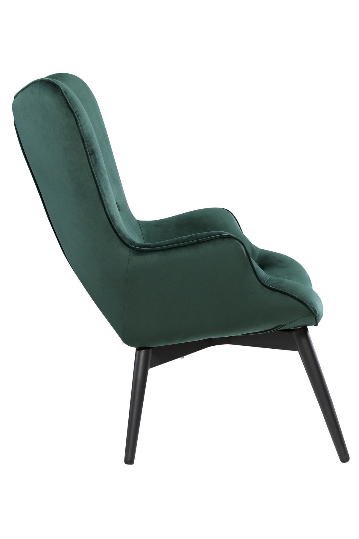 SESSEL in Samt Grün  - Schwarz/Grün, MODERN, Textil/Metall (80/92/99cm) - Livetastic