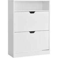 SCHUHSCHRANK Weiß  - Weiß, Trend, Holzwerkstoff (80/102/24cm) - Boxxx