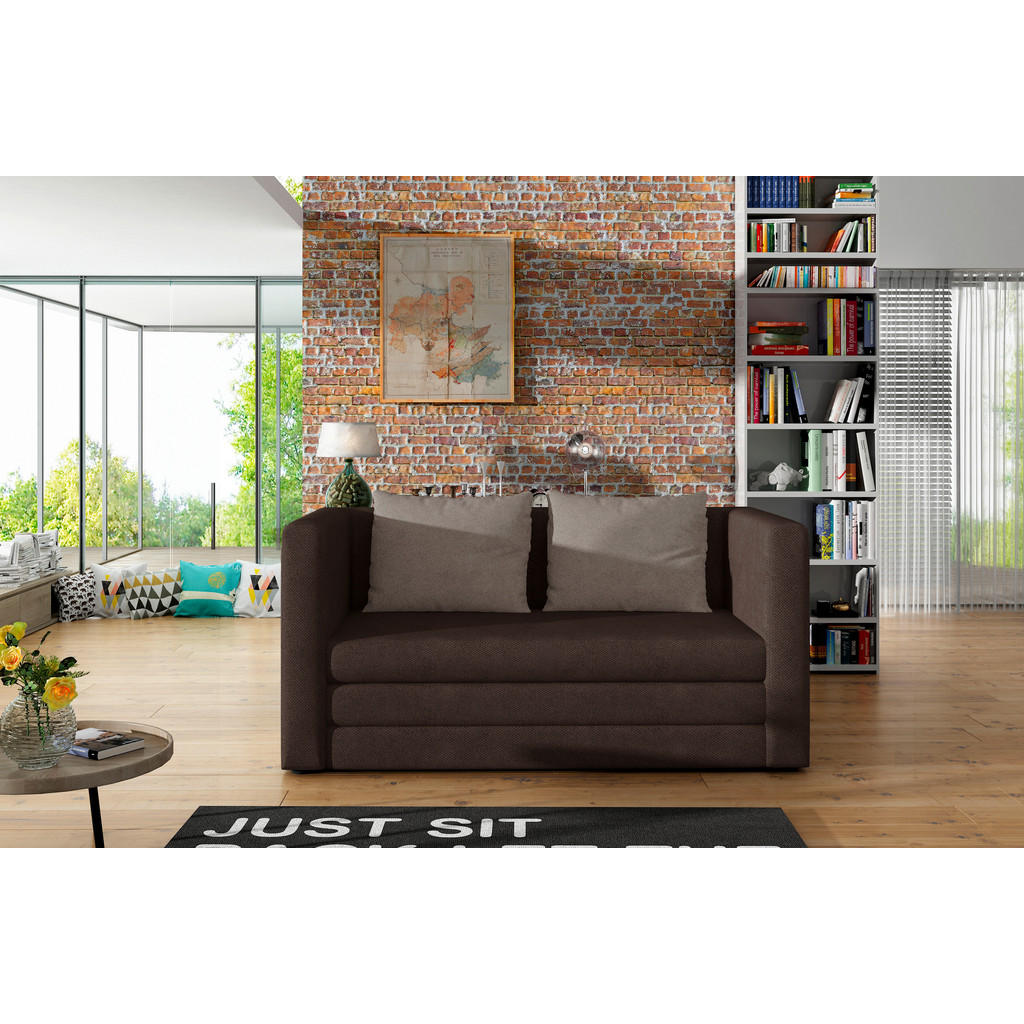 Schlafsofa Neva Braun, Beige, B: 132 cm
