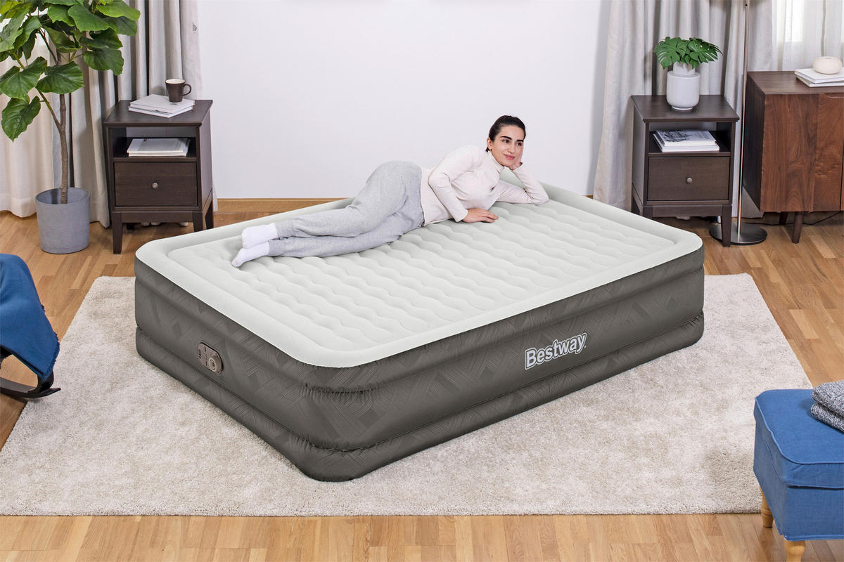 LUFTBETT FORTECH QUEEN 69050 Grau, Dunkelgrau  - Dunkelgrau/Grau, KONVENTIONELL, Kunststoff (203/152/46cm) - Bestway