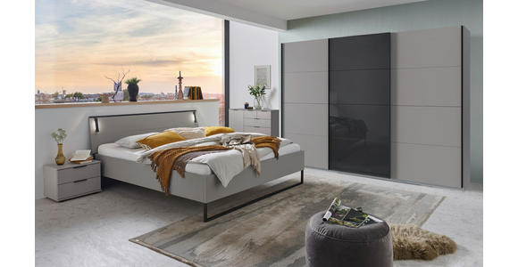 SCHWEBETÜRENSCHRANK  in Graphitfarben, Schwarz, Sahara  - Schwarz/Graphitfarben, Design, Glas/Holzwerkstoff (270/208/65cm) - Carryhome