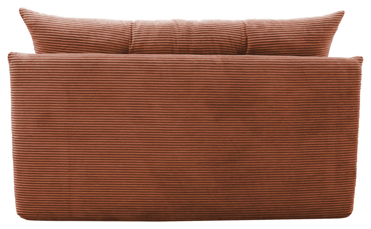 SCHLAFSOFA  mit Liegefunktion Cord Koralle  - Koralle/Schwarz, Design, Kunststoff/Textil (154/93/85cm) - MID.YOU