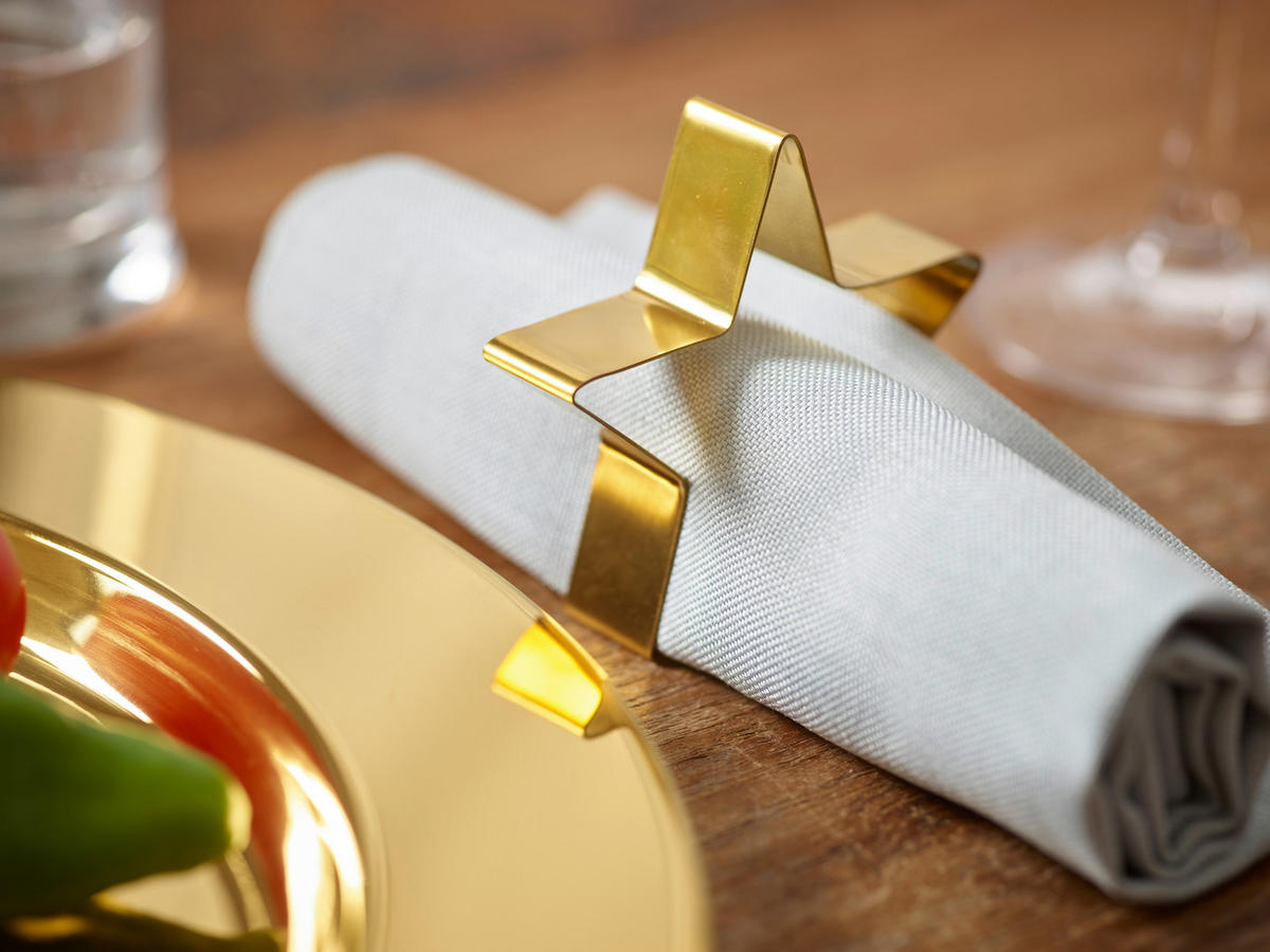SERVIETTENRING   - Goldfarben, Design, Metall (7cm) - Echtwerk