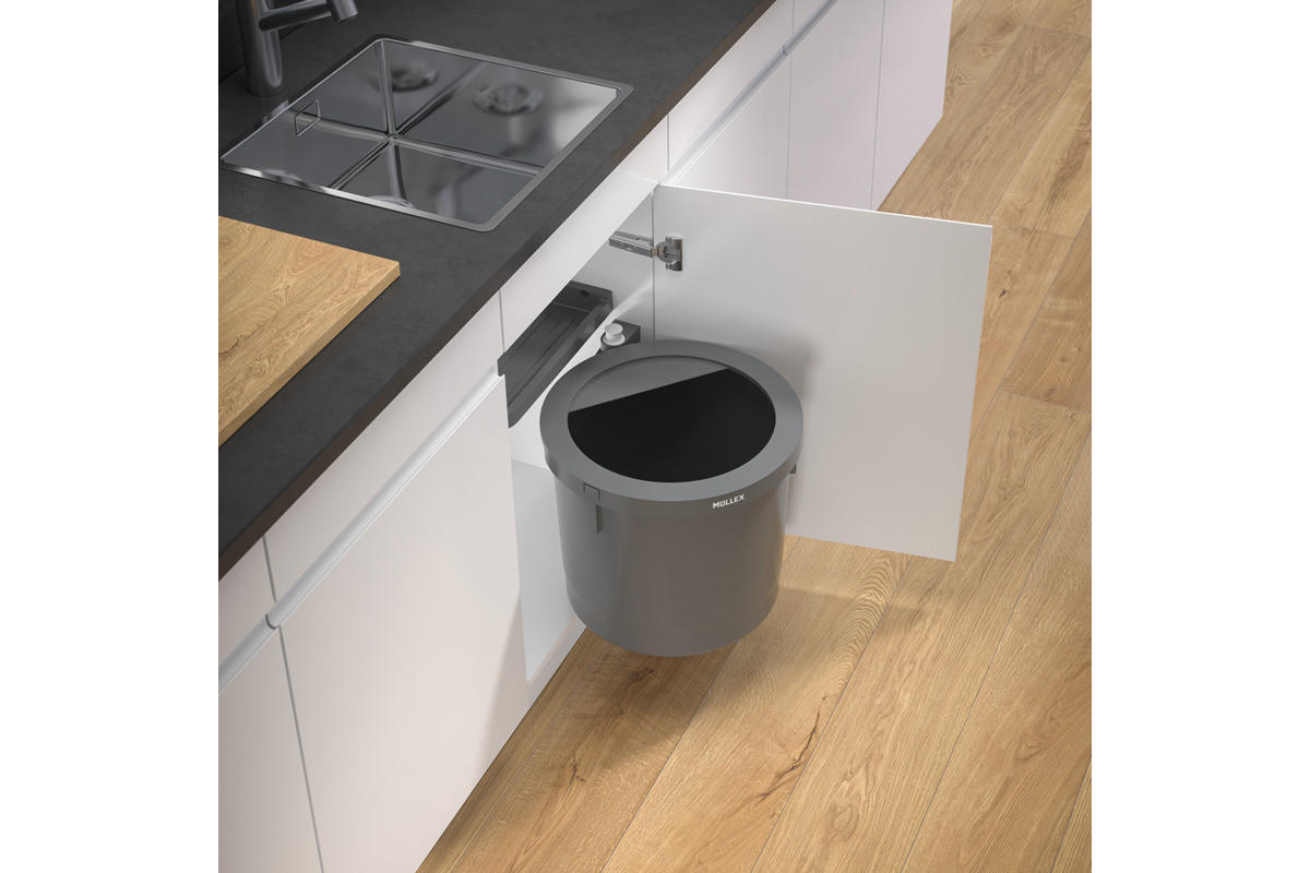 EINBAUABFALLSAMMLER 35 l  Kunststoff  - Grau, Basics, Kunststoff (39,2/39/39cm) - HKT