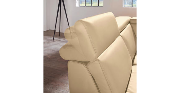 ECKSOFA in Echtleder Hellbraun  239/271 cm  - Hellbraun/Alufarben, Design, Leder/Metall (239/271cm) - Cantus