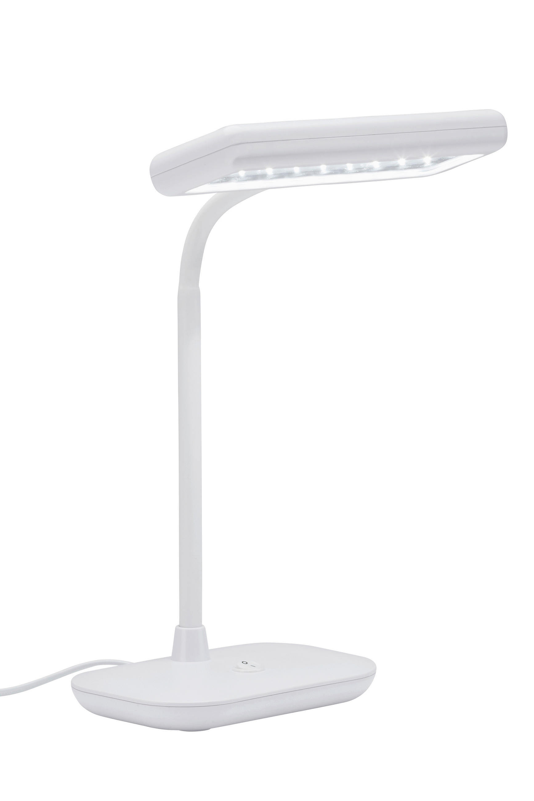 SCHREIBTISCHLEUCHTE     - Weiß, Design, Kunststoff (44/23/12cm)