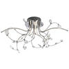 LED-DECKENLEUCHTE CRYSTAL 54/30 cm   - Transparent/Nickelfarben, Design, Kunststoff/Metall (54/30cm) - Hell