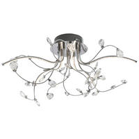 LED-DECKENLEUCHTE CRYSTAL 54/30 cm   - Transparent/Nickelfarben, Design, Kunststoff/Metall (54/30cm) - Hell