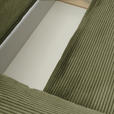 ECKSOFA Dunkelgrün Cord Rückenkissen, Schlaffunktion, Rücken echt, Stauraum, Liegefläche im Originalstoff  - Dunkelgrün/Schwarz, KONVENTIONELL, Kunststoff/Textil (266/180cm) - Carryhome