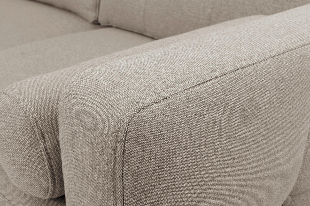 SAROKKANAPÉ textil bézs  - bézs/Wotan tölgy, Konventionell, textil/fa (242/242cm) - MID.YOU
